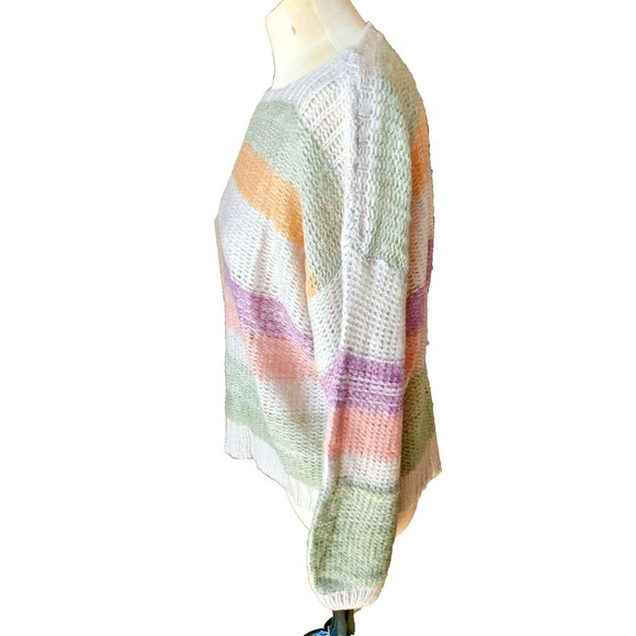 New Grace & Emma Stripped pastel colors knit sweater sz S NWT - Picture 2 of 10